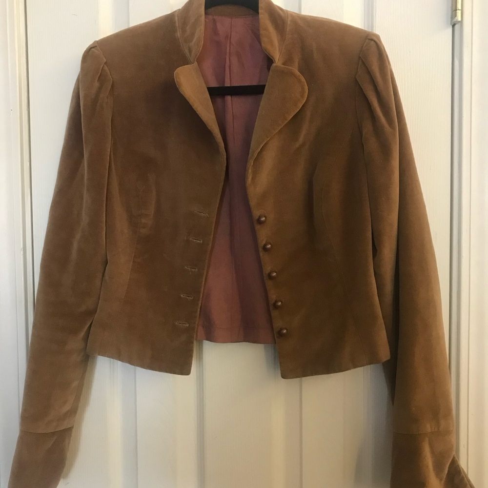 Elegant Brown Velvet Women's Jacket